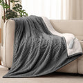 Reaks Electric Heated Throw Blanket - Cozy Flannel & Sherpa Throw