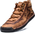 Mens Leather Ankle Chukka Loafers for Men - Lightweight Driving Shoes