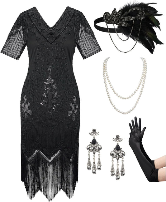 SWEETV YESSA Women's Flapper Dresses for 1920s Themed Events