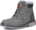 Kids Ankle Snow Boots with Side Zipper - Warm Fur Lined Winter Boots