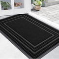 Buganda Front Door Mat 47x32 in Black - Non-Slip Dirt Trapper