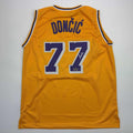 Facsimile Autographed Luka Doncic LA Yellow Reprint Laser Jersey Size
