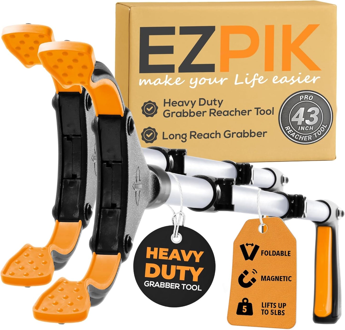 EZPIK Pro 43-Inch Foldable Grabber Tool for Seniors and Adults