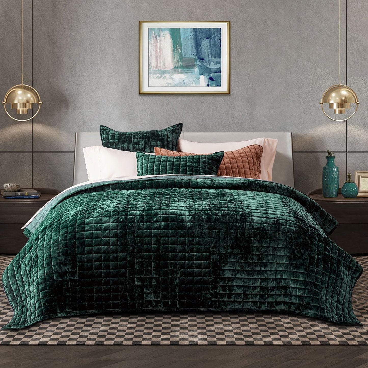 Luxury Velvet Quilt Set King Size for All Season Comfort