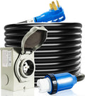 50 Amp Generator Cord and Power Inlet Box 15FT - Durable Backup Power