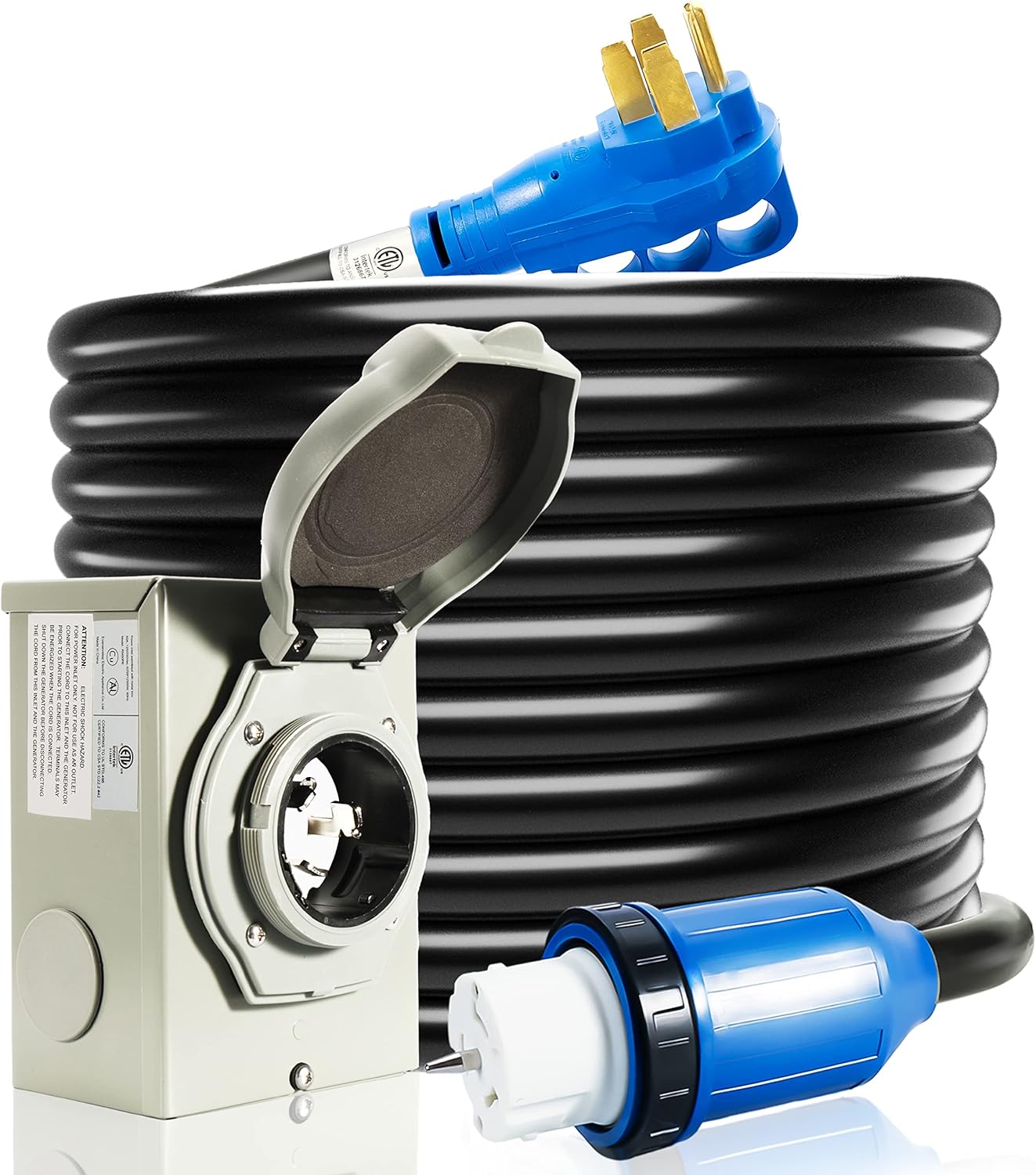 50 Amp Generator Cord and Power Inlet Box for Reliable Power