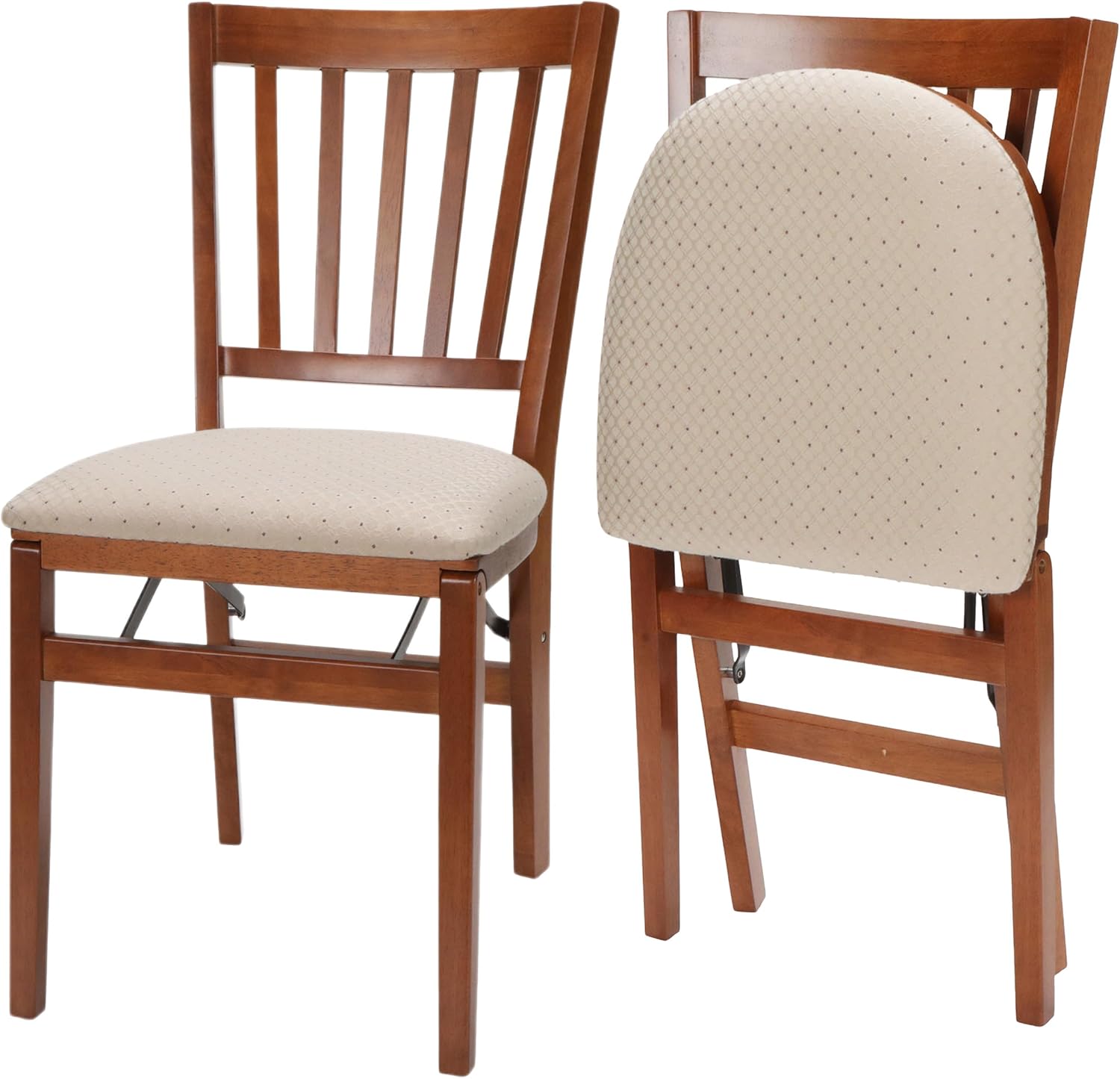 Meco STAKMORE School House Folding Chairs, Cherry Finish, Set of 2 - Stylish and Space-Saving!"