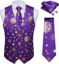 Christmas Men's Suit Vest and Tie Set - Festive Snowflake Waistcoat