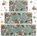Floral Kitchen Rugs Mats 3PC Set - Vintage Non Slip Washable Comfort
