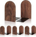Book Ends 4 Pack Medium Wood Bookends - Sturdy Non-Slip Support