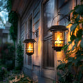 Solar Lanterns Outdoor Flickering Flames 2 Pack - Weatherproof Wall