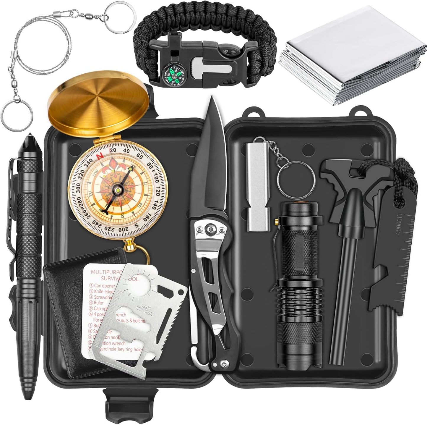 Alritz Men's 12-in-1 Survival Kit: Lifesaving Essentials