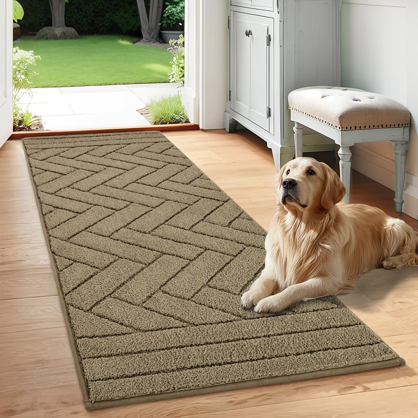 Tindbea Dog Mat for Muddy Paws - Absorbs Moisture and Dirt