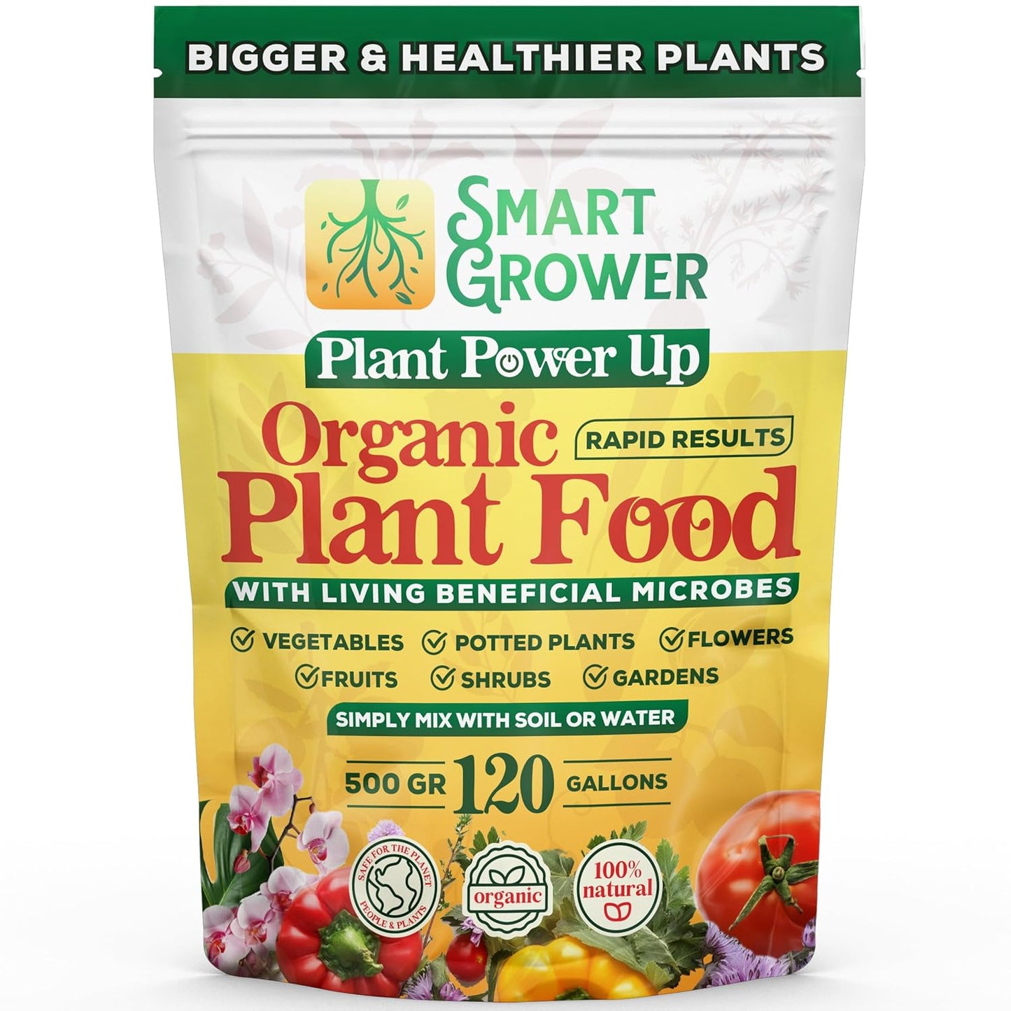 Organic Plant Food with Beneficial Microbes for Rapid Growth
