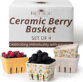Ceramic Berry Basket Farmhouse Colander Bowl Set - Whimsical
