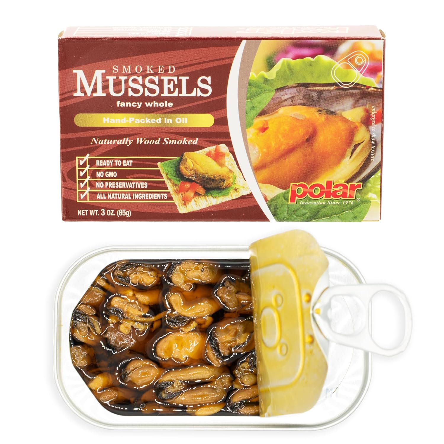 MW Polar Seafood Smoked Mussels 3-Ounce Pack of 24 Cans
