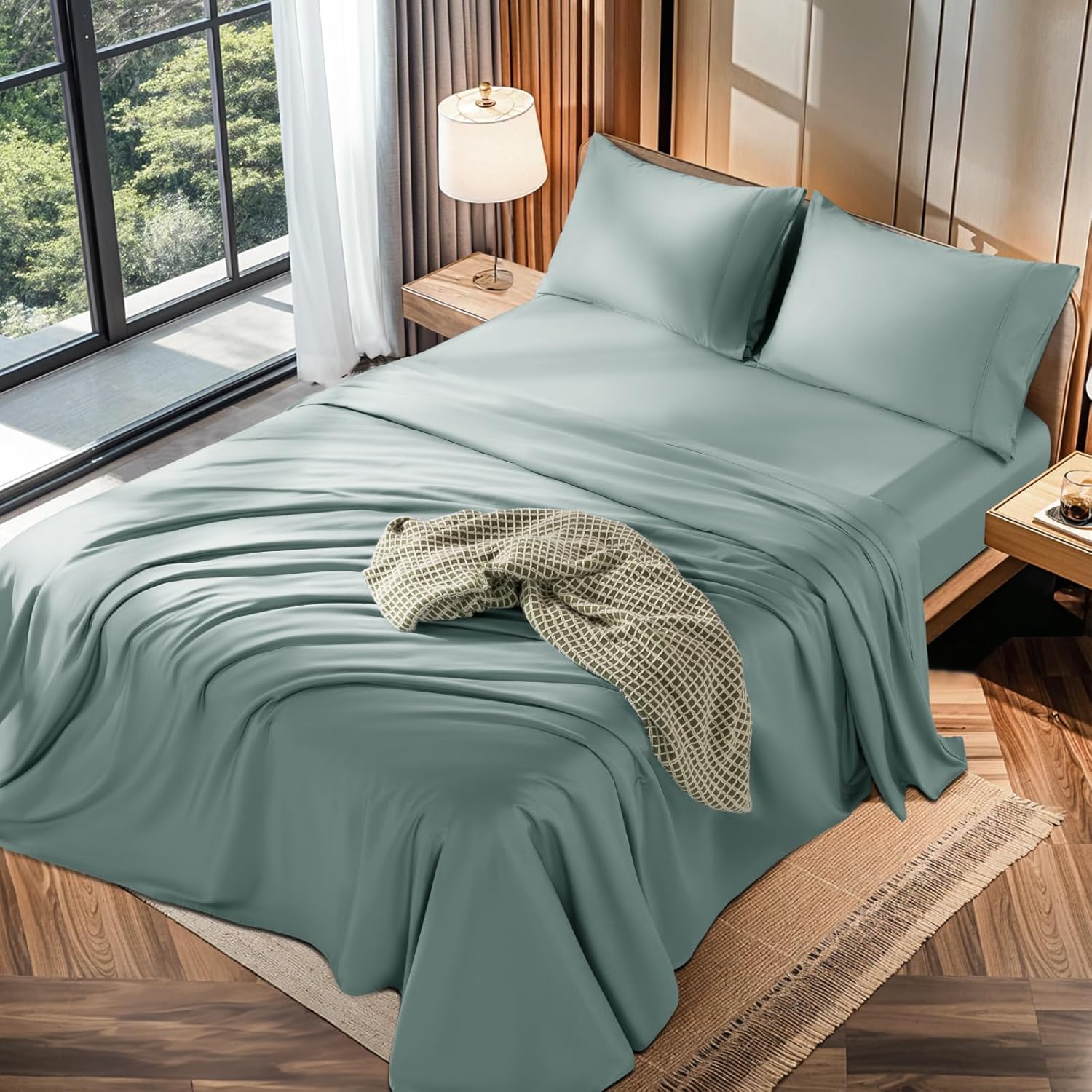 LBRO2M 100% Cotton Queen Size Sheets Set for Ultimate Comfort