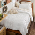 Twin Boho Comforter Set - White Shabby Chic Twin Comforter