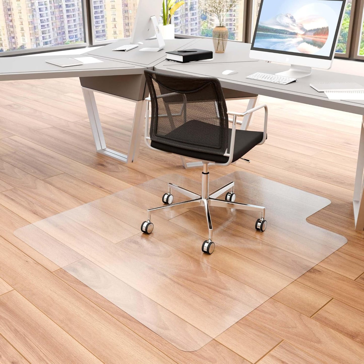 Office Chair Mat for Hardwood Floor - Clear Desk Chair Mat