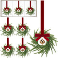 Mini Christmas Kitchen Wreaths 8 Pack - Cabinet Decorations