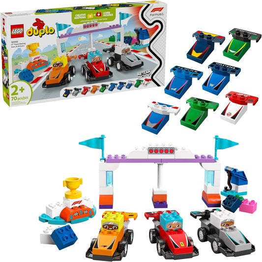 LEGO DUPLO F1 Team Race Cars - Educational Toddler Toy Set