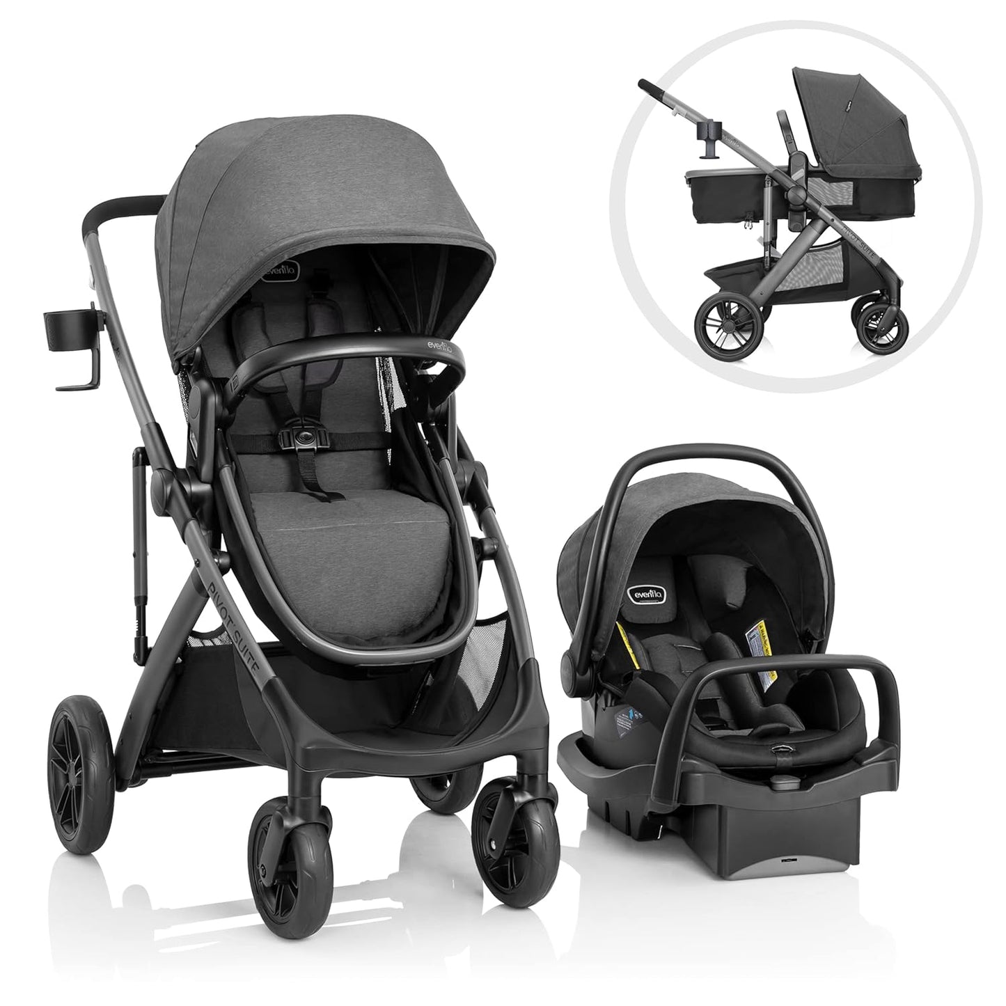 Evenflo Pivot Suite Travel System: LiteMax Infant Car Seat for Safety!