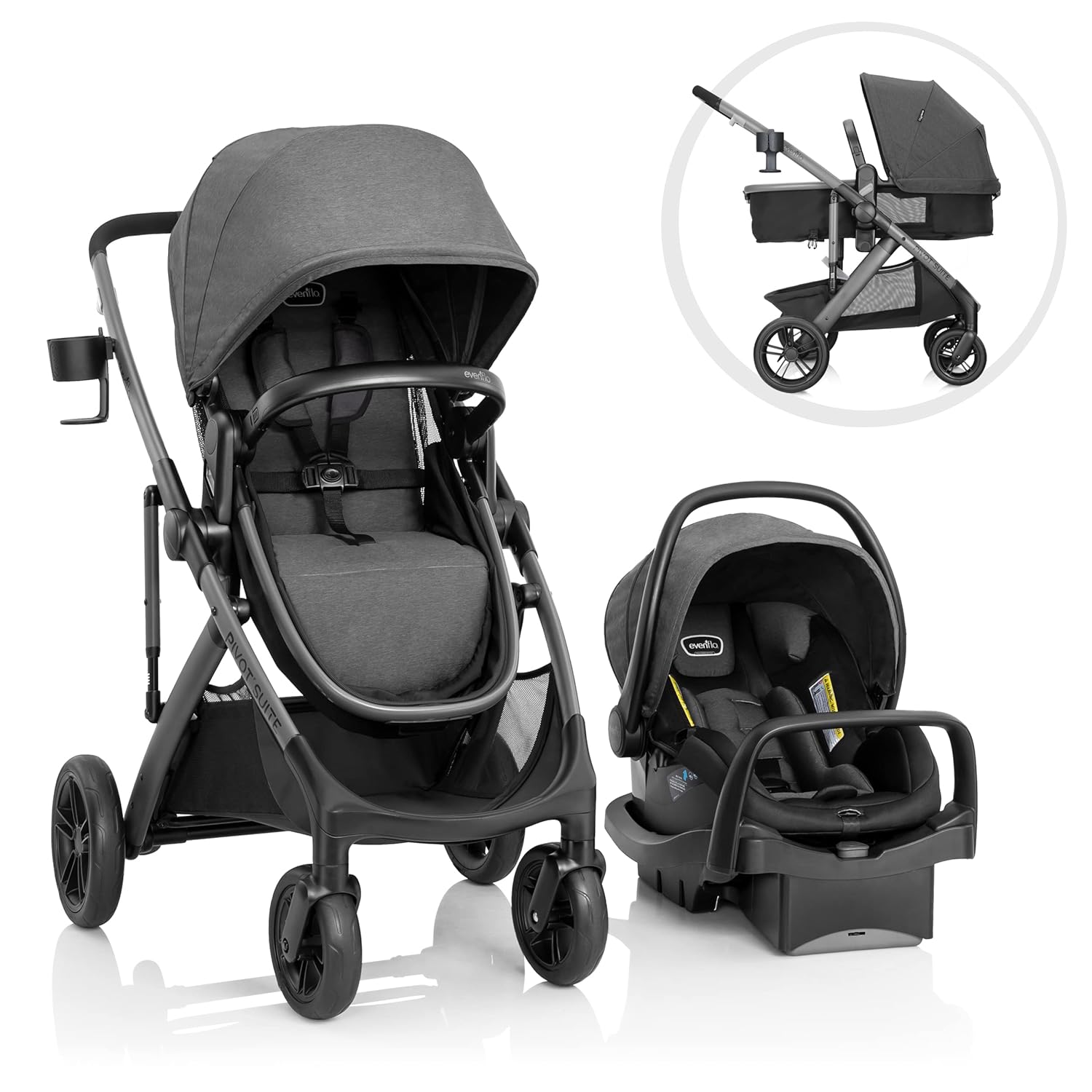 Evenflo Pivot Suite Travel System: LiteMax Infant Car Seat for Safety!