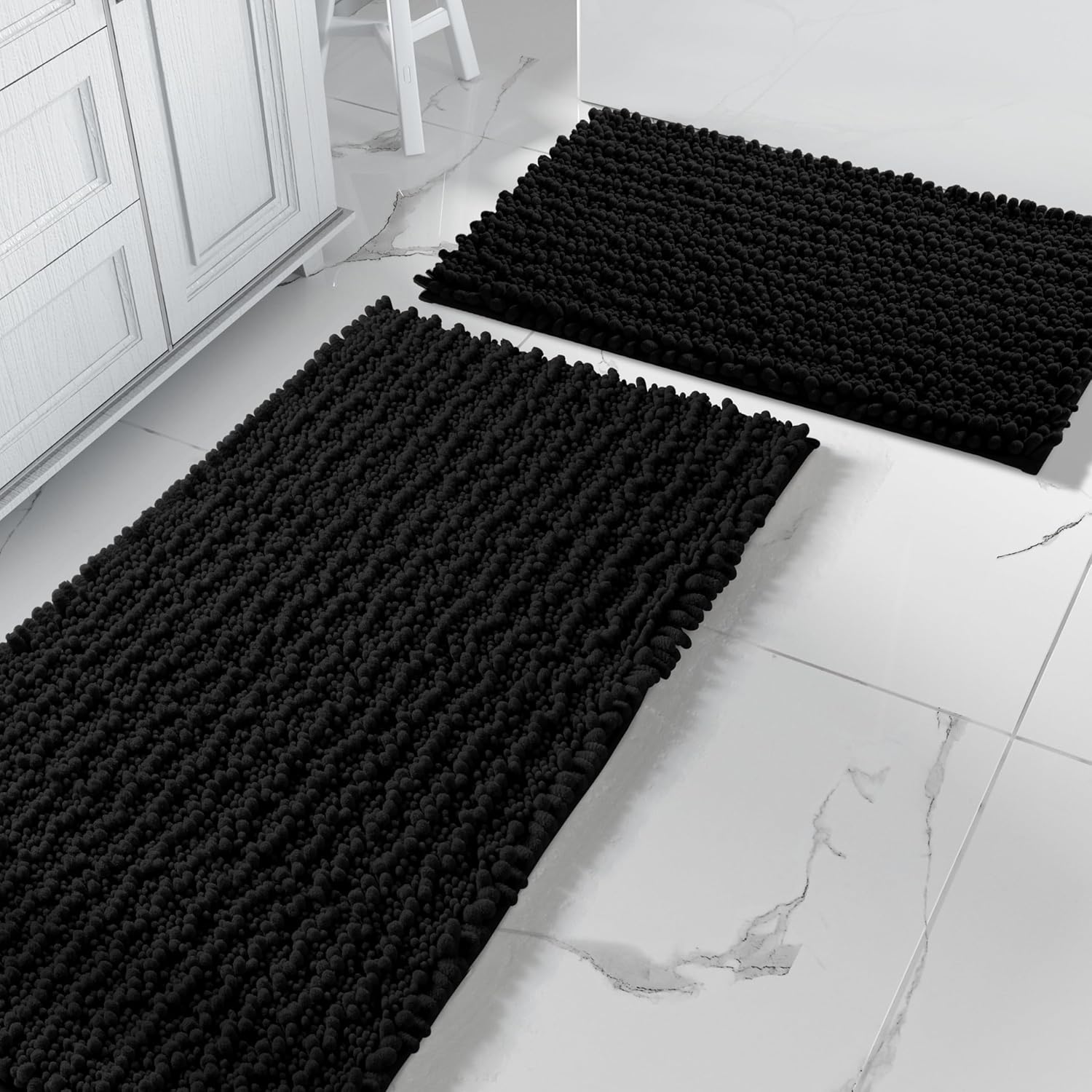 Yimobra Bathroom Rugs Sets - Luxury Chenille Bath Mat Duo