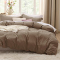 Bedsure Deep Khaki Oversized King Duvet Cover Set - Extra Soft