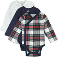 Unisex Baby 3-Pack Long Sleeve Side-snap Kimono Bodysuits - Soft
