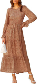 Wedding Guest Dresses For Women - Flowy High Waist A-Line Maxi Women's