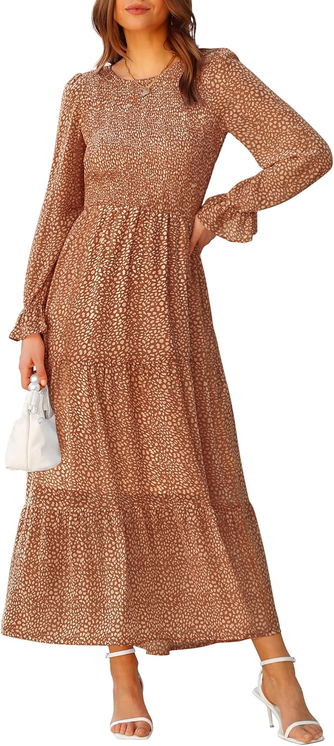BTFBM Womens Casual Floral Maxi Dress for All Seasons
