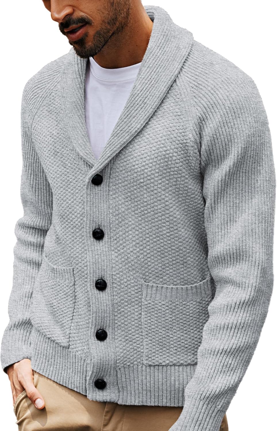 Stylish Mens Shawl Collar Cardigan Sweater for All Occasions