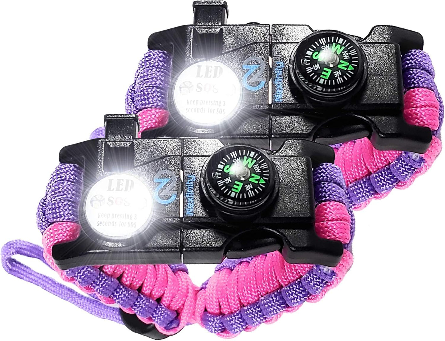 Tactical 550 Paracord Bracelet Set - Survival Ready