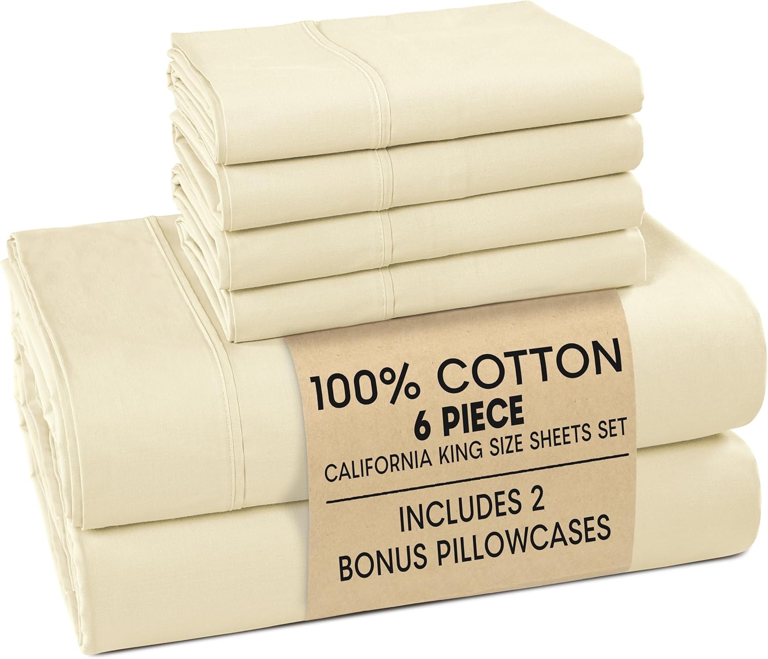 Casa Platino 100% Cotton California King Sheets Set - Soft & Cool
