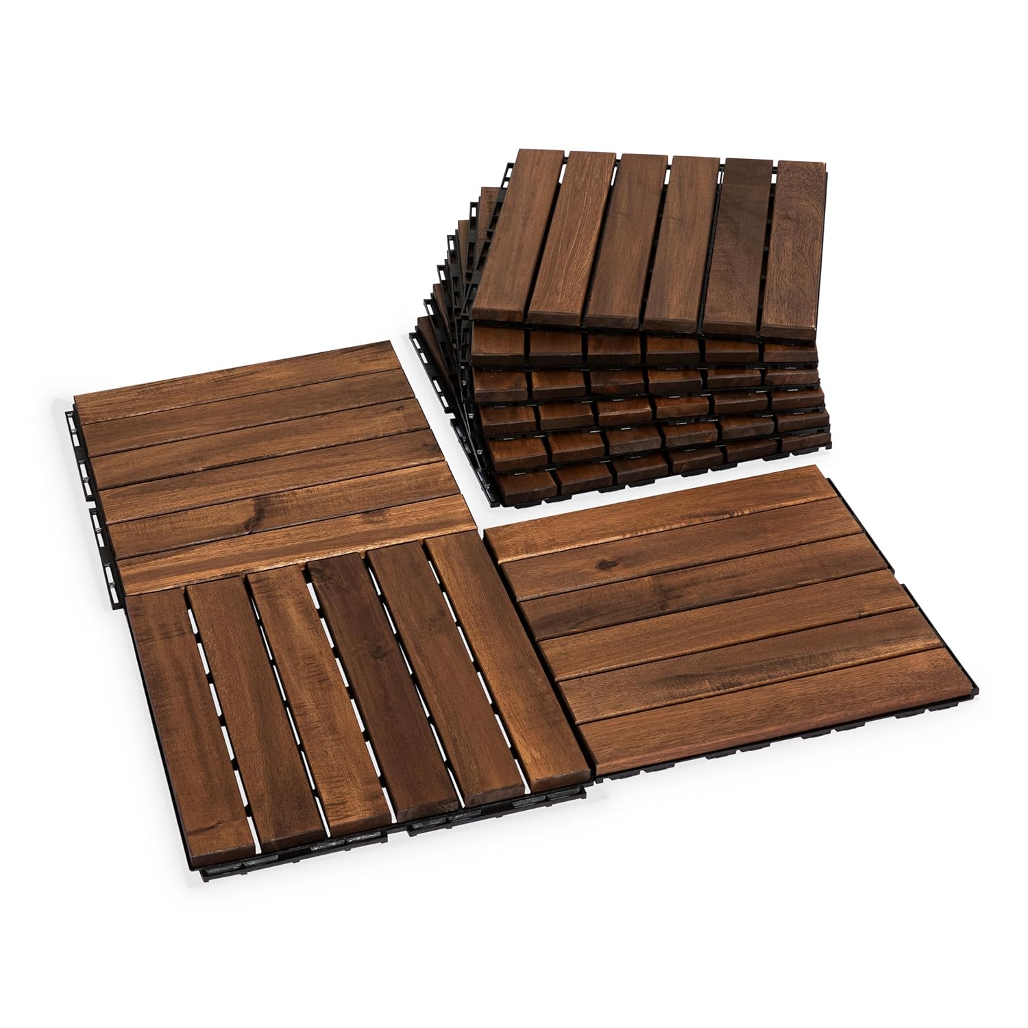 Acacia Wood Flooring Interlocking Deck Tiles for Stylish Patios