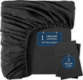 King Fitted Sheet Set Black - 100% Organic Cotton Percale