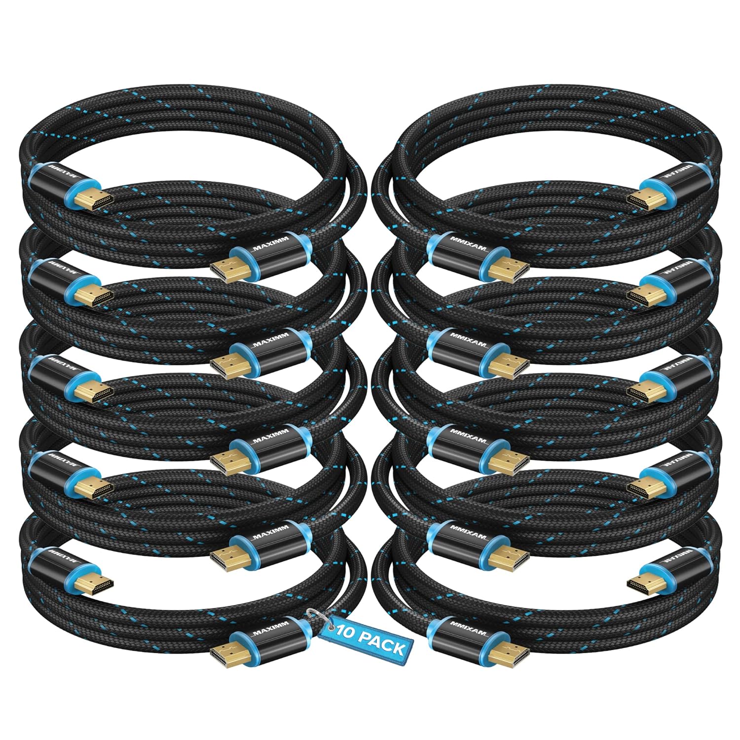Maximm 4-Ft 4K HDMI Cables: High Speed, 10-Pack
