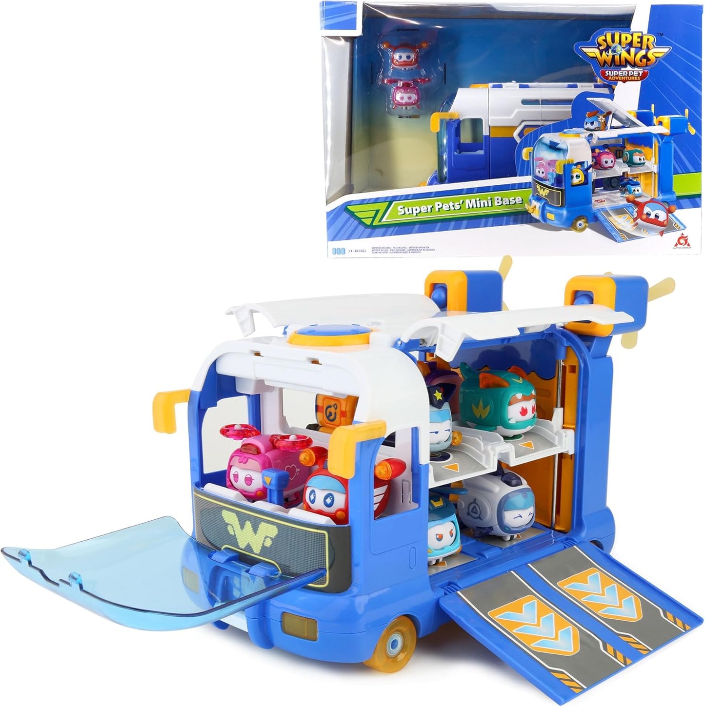 Super Wings Season 7 Mini Base Transforming Playset for Kids