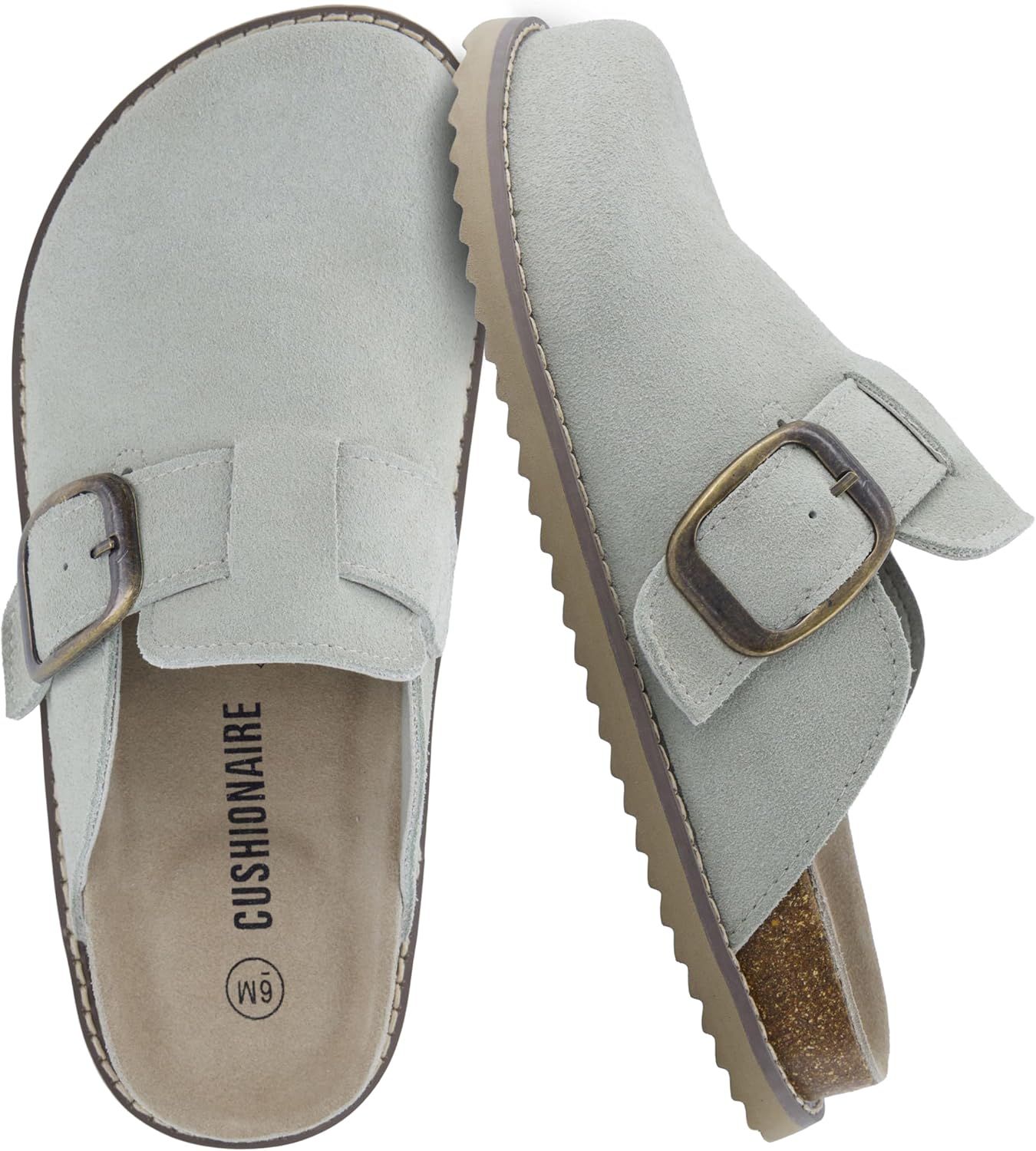 CUSHIONAIRE Women's Blain Suede Slip-On Clogs with Memory Foam