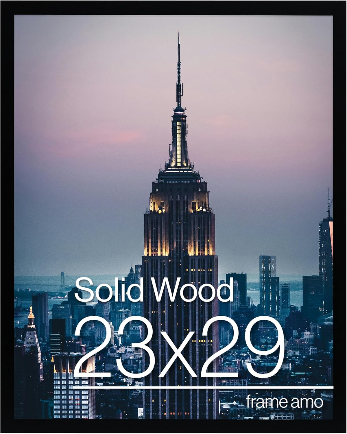 Black Solid Wood Poster Frame for 23x29 Photos and Posters