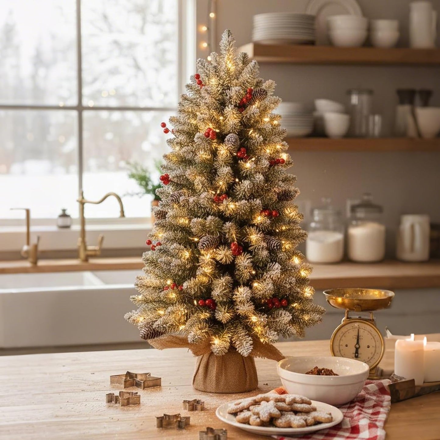 3FT Pre-lit Tabletop Christmas Tree with 9 Modes LED Lights