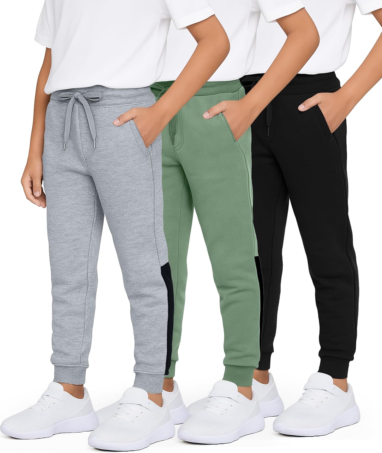 Boys' Cotton Fleece Jogger Sweatpants - Active Athletic Pants