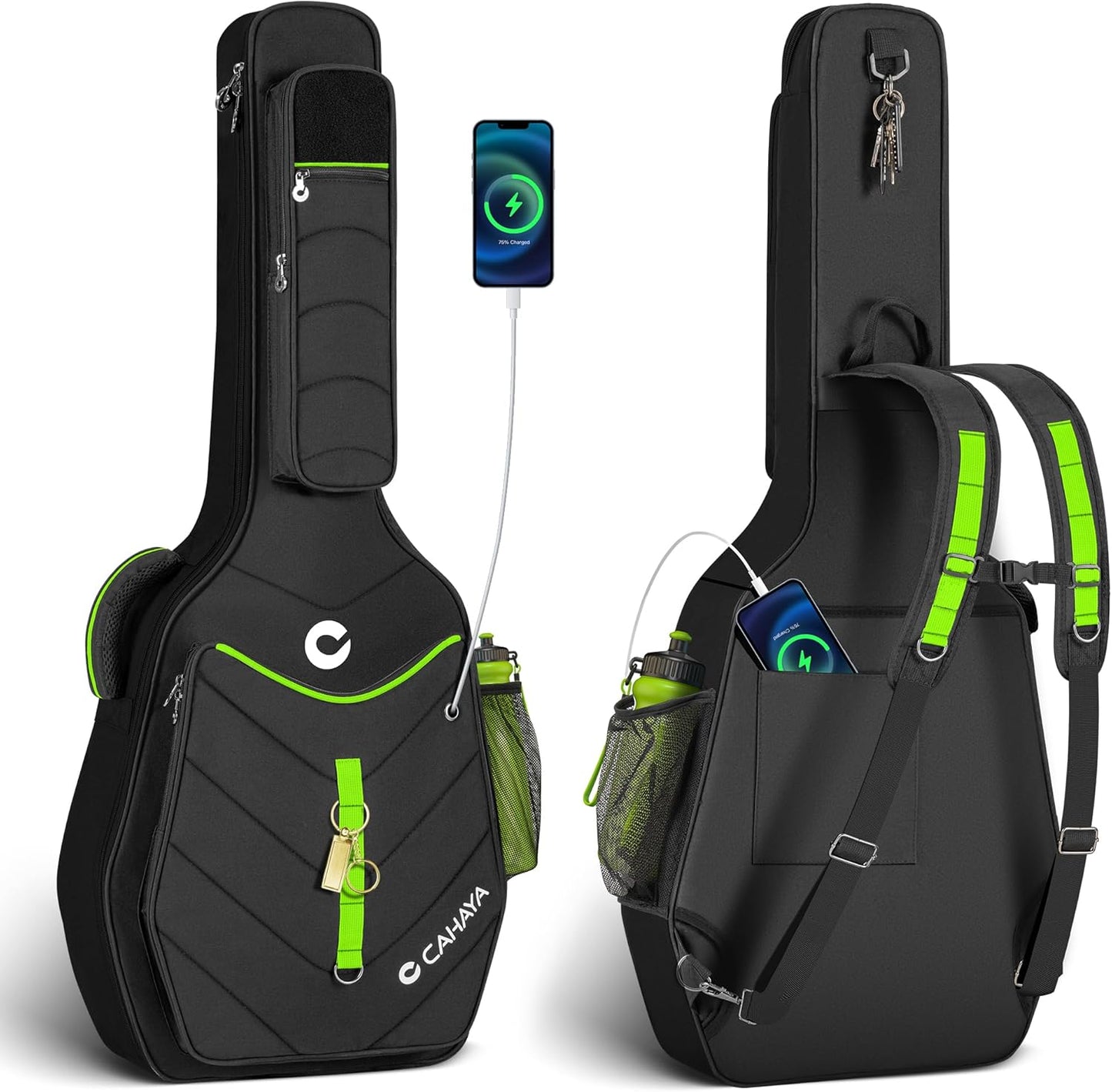 CAHAYA Acoustic Guitar Gig Bag - Heavy Padding, 5 Pockets