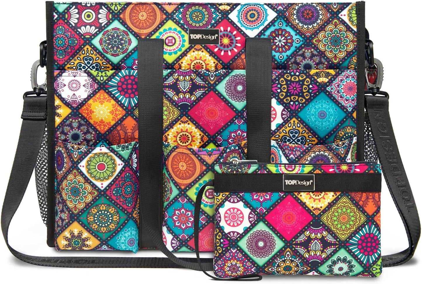 Utility Water Resistant Tote Bag with 22 Pockets for Women