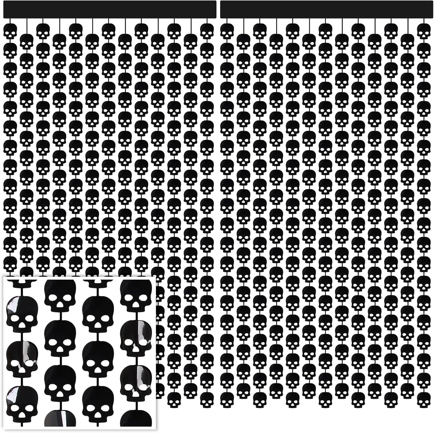 Spooky Skull Fringe Curtain Duo - Halloween Party Must-Have!