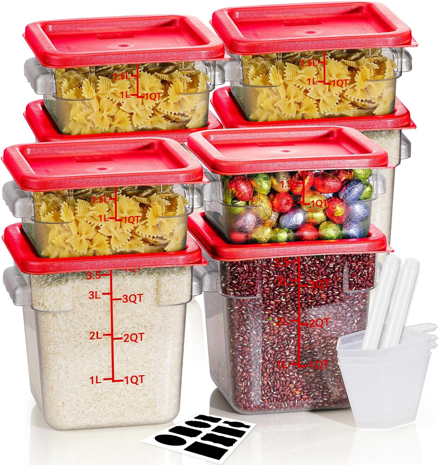 2QT4QT NSF Food Storage Containers for Home and Restaurant Use