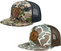 BASSDASH 2 Pack Flat Brim Trucker Cap Adjustable Snapback Hat