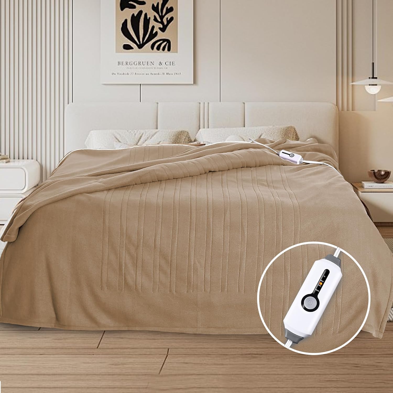 Cozy Full Size Electric Blanket - 10H Auto-Off, 4 Heat Levels, Overheat Protection, Machine Washable