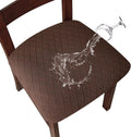Waterproof Seat Covers for Dining Room Chairs - Easy Fit, Chocolate (6
